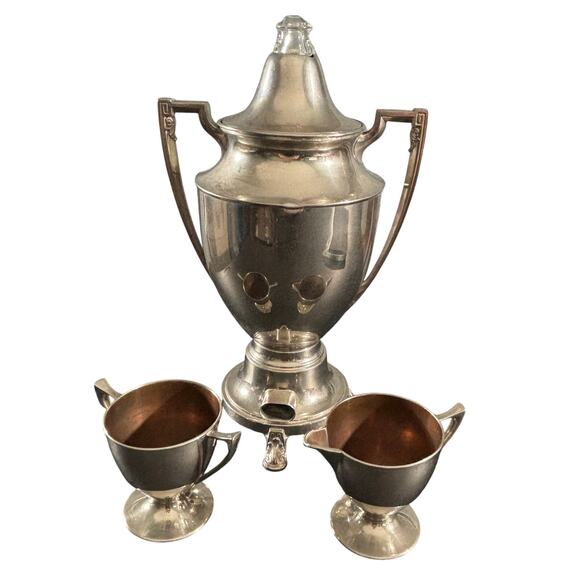 Royal Rochester Chrome Vintage Electric Coffee Pot Percolator 3PC Set - Picture 2 of 10